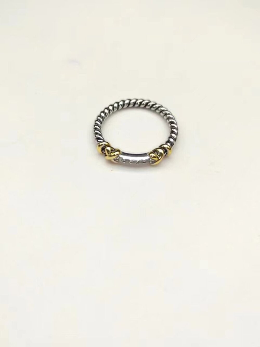David Yurman gold-lined ring. Sizes: 6-7-8-9